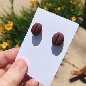 Coffee Bean Stud Earrings